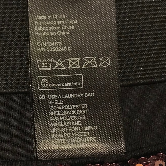 NWT H&M sequined geometric pink, white & black pull-on stretchy mini skirt (M) - Picture 9 of 10